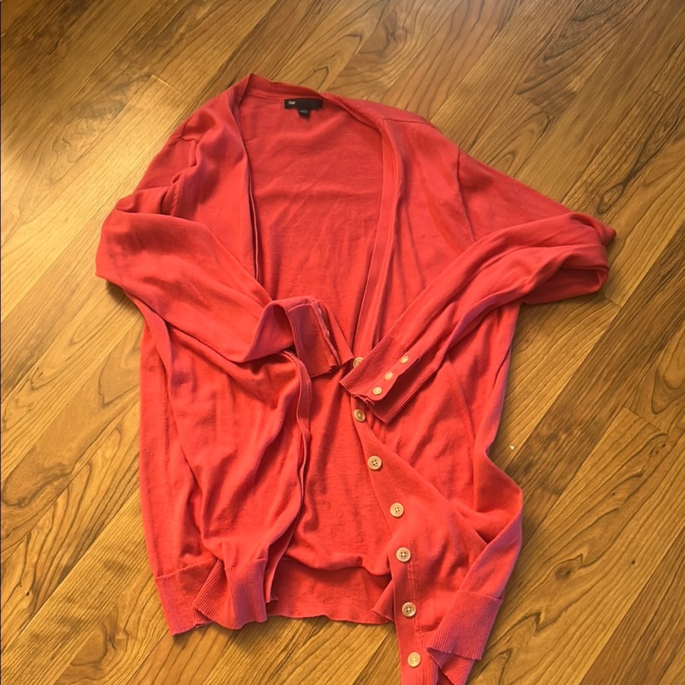 GAP Pink Cardigan Sweater Lightweight Knit